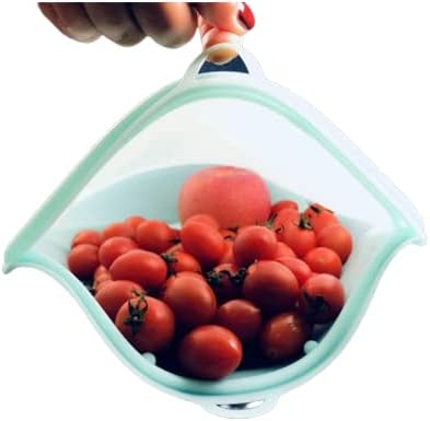 3R Reusable Silicone Food Bags with 100% Leak Proof,Silicone Bags Microwave safe, Freezer Safe & Dishwasher Safe,Reusable bags with 3 Sizes(1 Small, Medium,Self Standing,a Hook For Easy Hanging