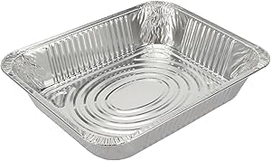 INFINITY EL 12.5" X 10" X 1.5" Heavy-Duty Eco-Friendly Aluminum Lasagna Pans (Half-Shallow/25 Pack) - Disposable Aluminum Serving Tray - Catering Pans, Baking, Roasting & Meal Prep - Foil Pan