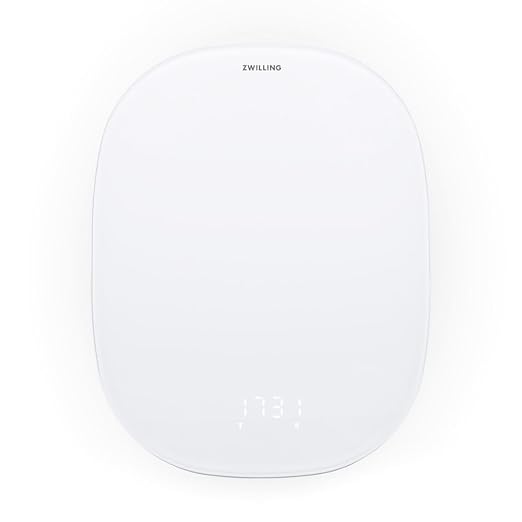ZWILLING ENFINIGY Digital Kitchen Scales with LCD Display, USB Charging, Up to 10kg, Silver
