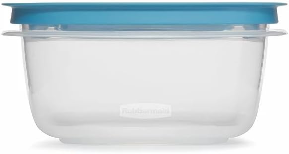 Rubbermaid Storage Containers, Easy Find Lids, Teal, 5 cup, Flex & Seal, Leak Proof Lids, Food Storage Set, Clear Meal Prep Flex Containers, 3 Piece Set