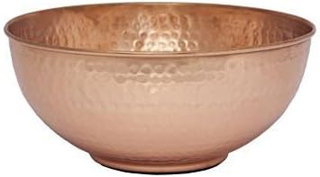 GoCraft Pure Copper Mixing Bowl with Hammered Finish for Salad, Egg Beating, Decorative & Kitchen Serving Purposes - 7.5" (Medium)