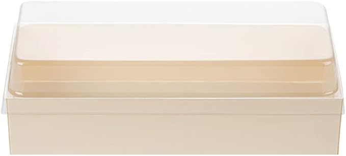 Restaurantware LIDS ONLY: Taipei 7.5 Inch Rectangle Long Straight Lids, 100 Plastic Lids For 18 oz Rectangle Long Straight Wooden Containers - Containers Sold Separately, Clear Plastic Lids