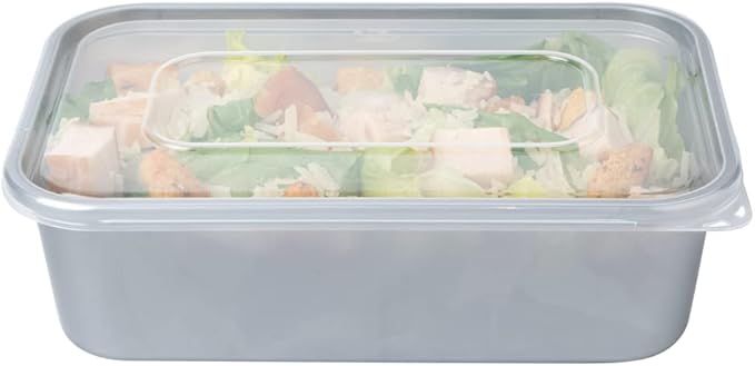 Restaurantware Futura 22 Ounce Meal Prep Containers With Lids 100 Microwavable To Go Containers - Disposable For Packaging Lunches or Take Out Orders Silver Plastic Food Containers With Lids