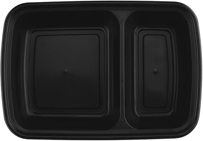 TIYA Takeout Food Containers - 32 oz Bulk 150 Pack with Lids - Plastic Compartment To-Go Boxes - Reusable, Microwavable, Dishwasher Safe - Leak-Proof for Restaurants & Meal Prep - BPA-Free