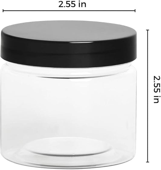 Healthy Packers Plastic Jars With Lids - 4 ounce 36-Pack Small Plastic Containers With Lids, Labels and Marker. Great for Slime, Lotions, Crafts, Travel & General Storage