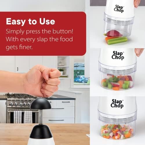 Original Slap Chop Slicer with Japanese Stainless Steel Blades & Cheese Graty | Manual Food Chopper & Twist Grater for Cheese, Vegetables, Salad Toppings, & More | Lightweight & Easy to Clean
