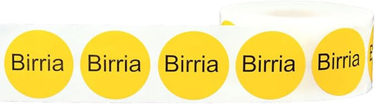 Yellow with Black Birria Circle Dot Adhesive Stickers, 1 Inch Round Labels, 500 Total Stickers