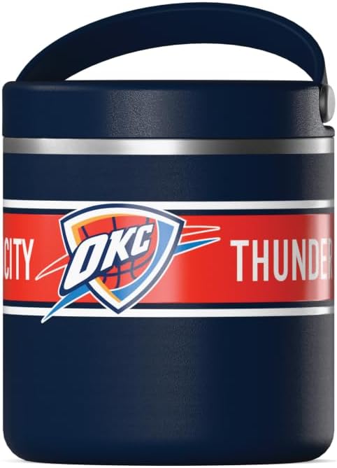 Hydrapeak x NBA Officially Licensed Oklahoma City Thunder 25oz Stainless Steel Vacuum Insulated Thermos Food Jar with Handle, Wide Mouth Leak-Proof Soup Thermos for Adults, 10 Hours Hot & 16 Hrs Cold