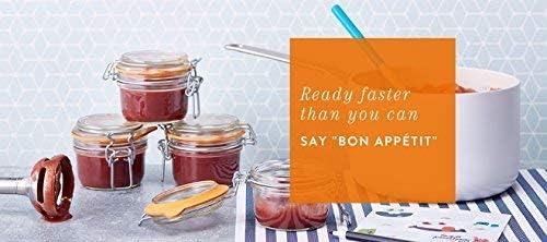 Le Parfait Super Terrine Jar | 7oz/Half Pint (Pack of 6) 200ml French Glass Jar, Airtight Rubber Seal & Glass Lid | Glass Jars for Kitchen Organization and Storage Containers for Essentials