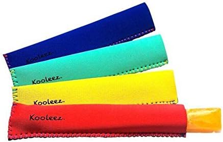 Koverz Kooleez Ice Pop Sleeves, Insulated Neoprene Sleeve for Freezer Pop/Ice Pop, Popsicle Holders for Kids, Washable and Reusable, Assorted Colors, Bold 4-Pack