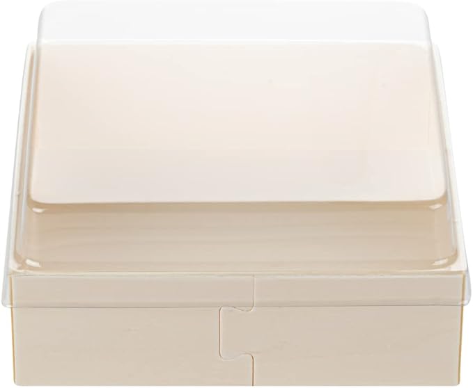 Restaurantware LIDS ONLY: Taipei 4.7 Inch Square Straight Lids, 100 Plastic Lids For 17 Ounce Square Straight Wooden Containers - Containers Sold Separately, Clear Plastic To Go Box Lids