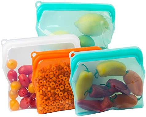 2-Two Cup 100% Food Grade, Reusable Silicone Freezer Bags for Microwave, Oven, Refrigerator, Sous Vide Cooking & Baking -Two 15 oz.Blue Bags