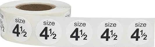 Shoe Size 4 1/2 White Stickers - 3/4 Inch Round, 500 Semi-Gloss Adhesive Labels Per Roll for Retail, Footwear Inventory, and Organization - Made in The USA