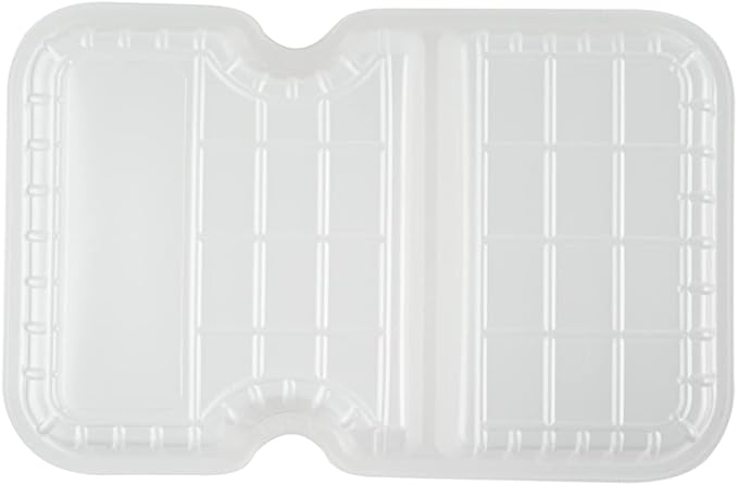 Restaurantware TRAYS ONLY: Futura 10 Ounce Trays For Meal Prep Containers 100 Microwavable Trays For 32 Or 37 Ounce Containers - Containers Sold Separately 2 Compartments White Plastic Food Trays