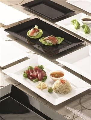 Zappy 10 13" x 8.5" Rectangle Serving Trays with Lids - Plastic Containers with Lids - White Rectangular Trays