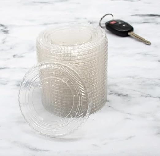 Solo PL4N Clear Portion Container Lid - Fits 3.25-5.5 oz, 0.3", Clear (Case of 2500)