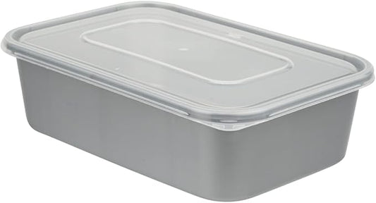 Restaurantware Futura 22 Ounce Meal Prep Containers With Lids 100 Microwavable To Go Containers - Disposable For Packaging Lunches or Take Out Orders Silver Plastic Food Containers With Lids