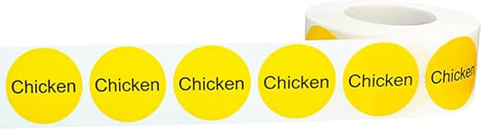 Yellow with Black Chicken Circle Dot Adhesive Stickers, 1 Inch Round Labels, 500 Total Stickers