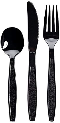 Biodegradable EcoPure 6-in-1 Heavyweight Cutlery/Utensil Packs - 50 Packs - Contains: Fork, Knife, Spoon, Napkin, Salt, Pepper - Individually Wrapped - Earth-Friendly, Heavy Duty