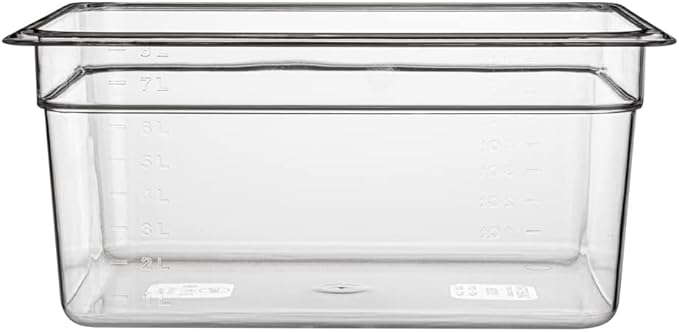 Restaurantware Met Lux 1/2 Size Food Storage Container 1 6 Inch Deep Proofing Box - Rectangle Graduated Measurements Clear Plastic Food Grade Storage Container Dishwashable Lids Sold Separately