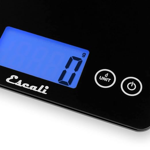 Escali 2210IB ArtiXL Extra-Large Glass Digital LCD Display Kitchen Scale, Measures Liquid and Dry Ingredients, Tare Function, 22lb Capacity, Black