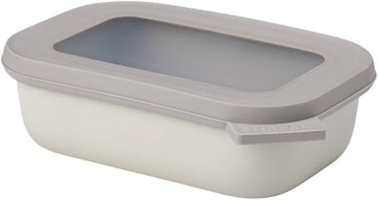 Mepal Cirqula Multi Bowl Rectangular 500 ml Nordic White-Food Storage Box-Stackable-Dishwasher Safe, Polypropylene