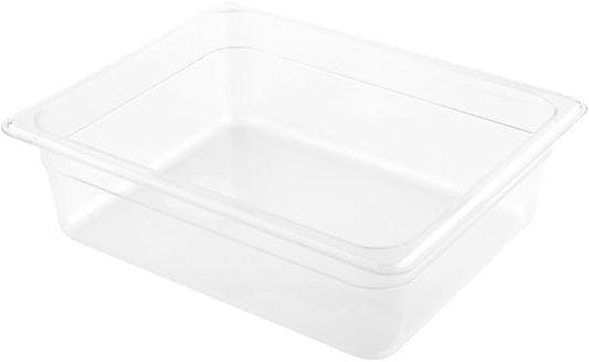 Restaurantware-4 Inch Deep Food Pans, 1 1/2 Size Commercial Food Storage Container - Freezable, Break-Resistant, Clear Plastic Cold Pans, Dishwashable, For Kitchens, Restaurants, Or Cafeterias
