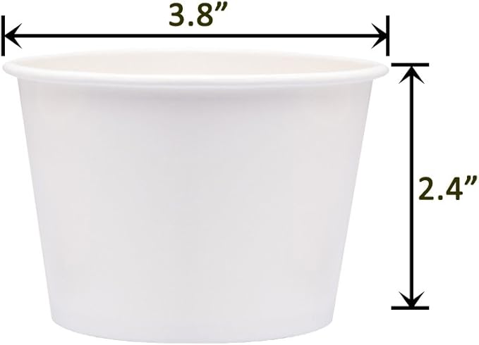 Paper Ice Cream Cups with Lids, Hot/Cold Soup Cups (White, 40, 12 oz)