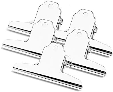 4 Inch Large Bulldog Clip, 10 Pack Stainless Steel File Money Binder Clips, Clamps, Metal Food Bag Paper Clips for Home Office School Supplies (Silver)