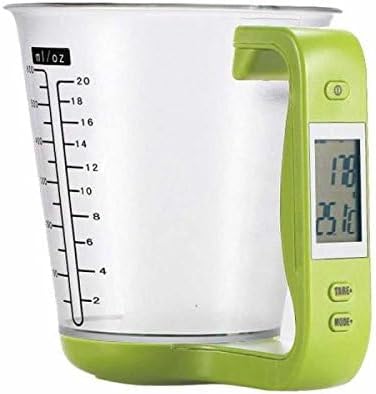 1Pcs Digital kitchen Electronic Measuring Cup Scale Household Jug Scales with LCD Display Temp Measurement 16x12.5x13.5cm (green)