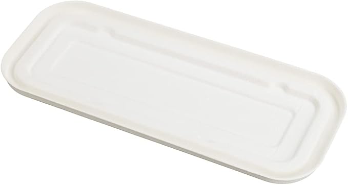 Restaurantware-LIDS ONLY: 9.1 Inch Disposable Lids, 100 Sustainable To Go Containers with Lids - Microwavable, Freezable, White Bagasse Lid, Grease-Resistant, Containers Sold Separately