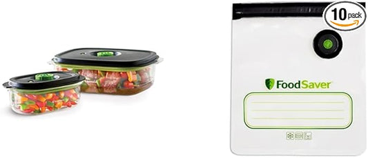 FoodSaver Vacuum Containers and Reusable Quart Bags (10 Count)
