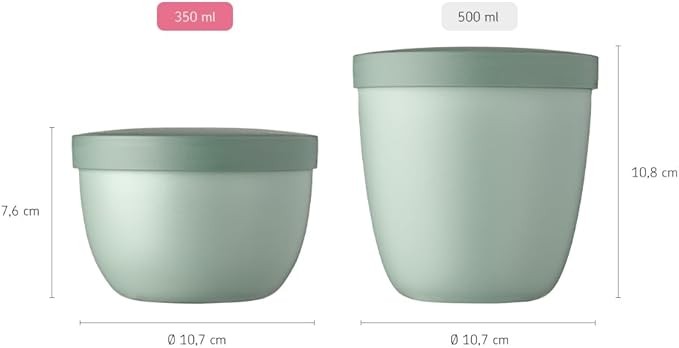 Mepal – Snackpot Ellipse – Food Container for Storing and Transporting Snacks - Suitable for Freezer, Microwave & Dishwasher - 350 ml – Vivid Mauve