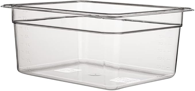 Restaurantware Met Lux 1/2 Size Food Storage Container 1 6 Inch Deep Proofing Box - Rectangle Graduated Measurements Clear Plastic Food Grade Storage Container Dishwashable Lids Sold Separately