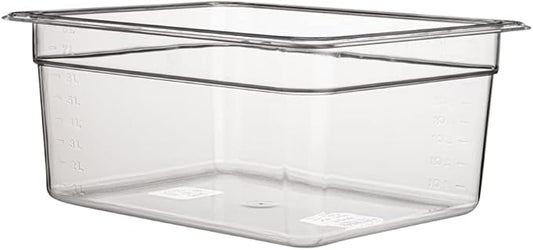 Restaurantware Met Lux 1/2 Size Food Storage Container 1 6 Inch Deep Proofing Box - Rectangle Graduated Measurements Clear Plastic Food Grade Storage Container Dishwashable Lids Sold Separately