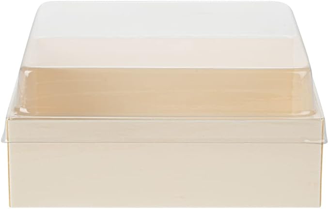 Restaurantware LIDS ONLY: Taipei 4.7 Inch Square Straight Lids, 100 Plastic Lids For 17 Ounce Square Straight Wooden Containers - Containers Sold Separately, Clear Plastic To Go Box Lids
