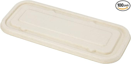 Restaurantware-LIDS ONLY: 9.1 Inch Disposable Lids, 100 Sustainable To Go Containers with Lids - Microwavable, Freezable, Bagasse Lid, Grease-Resistant, Containers Sold Separately