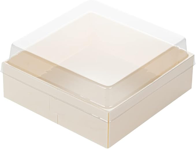 Restaurantware LIDS ONLY: Taipei 4.7 Inch Square Straight Lids, 100 Plastic Lids For 17 Ounce Square Straight Wooden Containers - Containers Sold Separately, Clear Plastic To Go Box Lids