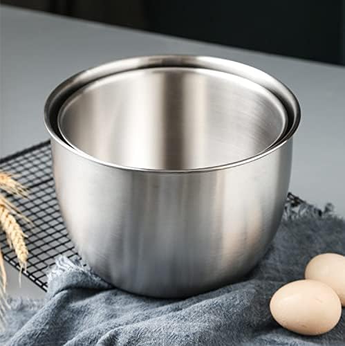 Stainless Steel Mixing Bowl, Kitchen 304 Salad Stainless Steel Mixing Deep Bowl, Anti-flying Design Kitchen Metal Bowls for Cooking Baking Marinating Cake Bread Salad 8.26X5.51 inches