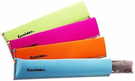 Koverz Kooleez Ice Pop Sleeves, Insulated Neoprene Sleeve for Freezer Pop/Ice Pop, Popsicle Holders for Kids, Washable and Reusable, Assorted Colors, Neon 4-Pack