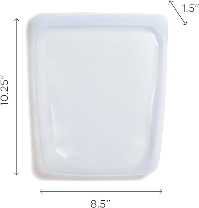 Stasher Premium Silicone Reusable Food Storage Half Gallon Bag, Blue, Microwave, Sous Vide, Dishwasher, Oven and Freezer Safe, BPA Free, Leak-free, Eco-friendly, 64 Oz