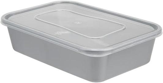 Restaurantware Futura 17 Ounce Meal Prep Containers With Lids 100 Microwavable To Go Containers - Disposable For Packaging Lunches or Take Out Orders Silver Plastic Food Containers With Lids