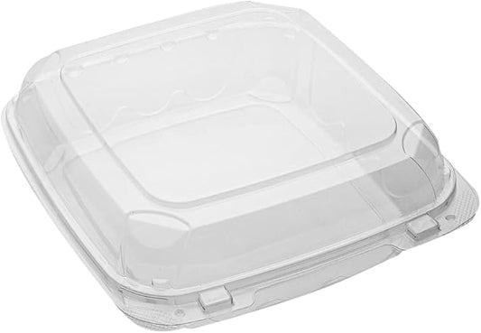 Restaurantware Thermo Tek 45.7 Ounce Clamshell Containers 100 Anti-Fog To Go Food Containers - Freezable Rectangle Clear Plastic Food Packaging Containers Disposable