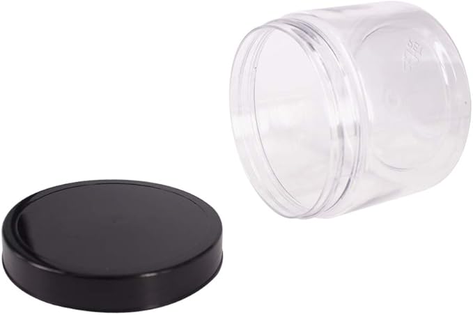Plastic Jars With Lids, Extra Labels, 1 Pen, Clear PET Seal Jar for Food Storage, Wide Opening Storage jar For Dry Food, Peanut, Powder, Kitchen & Craft Storage (10oz (12pack))
