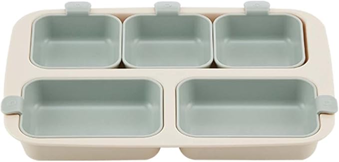 Nestique Silicone Plates for Baby & Toddlers, Divided Plates Design | Microwave & Dishwasher Safe, BPA Free Toddler Plates, Baby Food Tray | Baby Kids Plates, Vanilla Mint