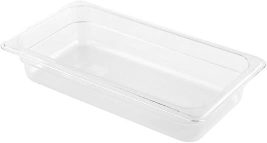 Restaurantware-2.5 Inch Deep Food Pans, 1 1/3 Size Commercial Food Storage Container - Freezable, Break-Resistant, Clear Plastic Cold Pans, Dishwashable, For Kitchens, Restaurants, Or Cafeterias