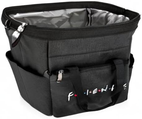 PICNIC TIME Friends On The Go Lunch Bag, Soft Cooler Lunch Box, Insulated Lunch Bag, (Warner Bro Friends - Black)