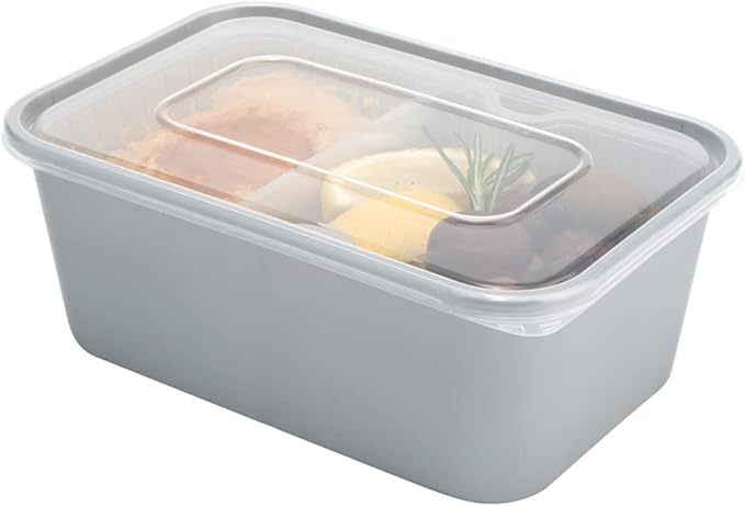 Restaurantware TRAYS ONLY: Futura 10 Ounce Trays For Meal Prep Containers 100 Microwavable Trays For 32 Or 37 Ounce Containers - Containers Sold Separately 2 Compartments White Plastic Food Trays
