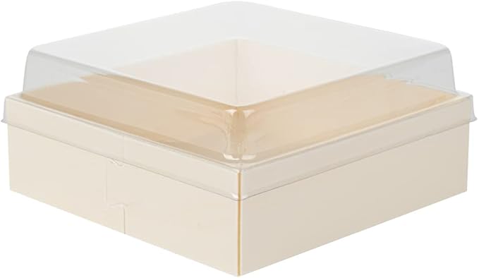 Restaurantware LIDS ONLY: Taipei 4.7 Inch Square Straight Lids, 100 Plastic Lids For 17 Ounce Square Straight Wooden Containers - Containers Sold Separately, Clear Plastic To Go Box Lids