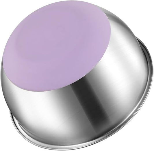 Mixing Bowl Stainless Steel with Nonslip Silicone Bottom Metal Kitchen Bowl Baking Cooking Salad Bowl Dishwasher Safe, 2QT